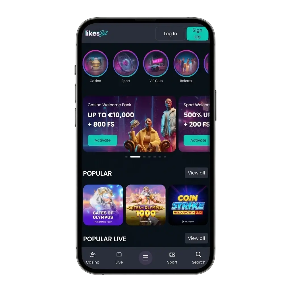 LikesBet app voor Android en iOS