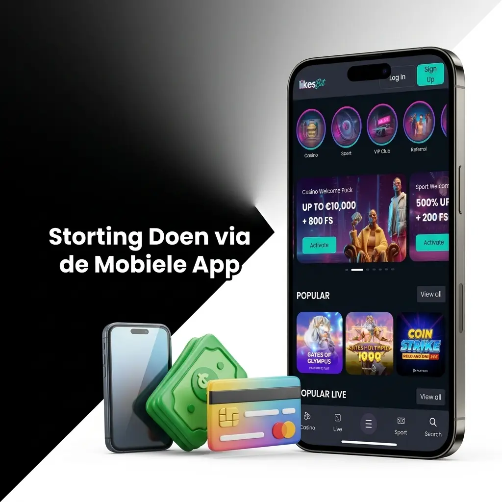 Storting doen via de mobiele app