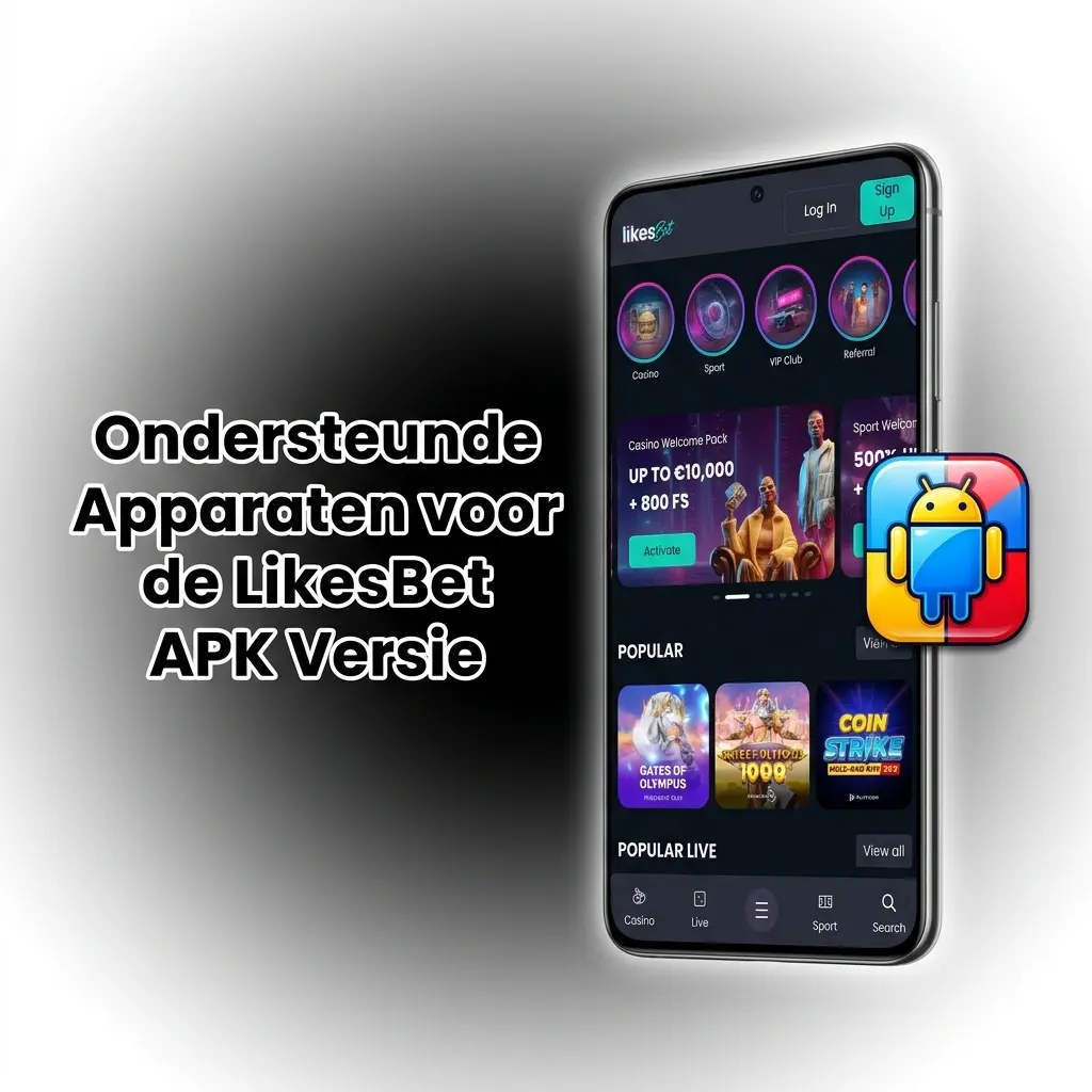Diverse Android toestellen compatibel met de LikesBet APK