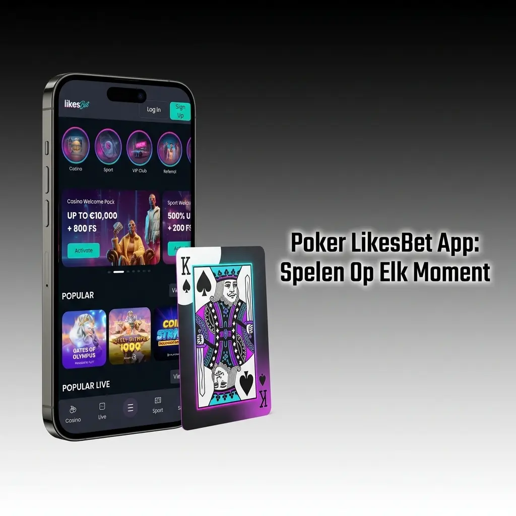 Poker LikesBet app op smartphone